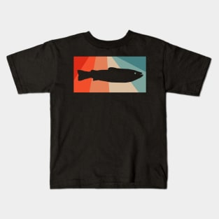 Vintage salmon retro North Cape fishing saying Kids T-Shirt